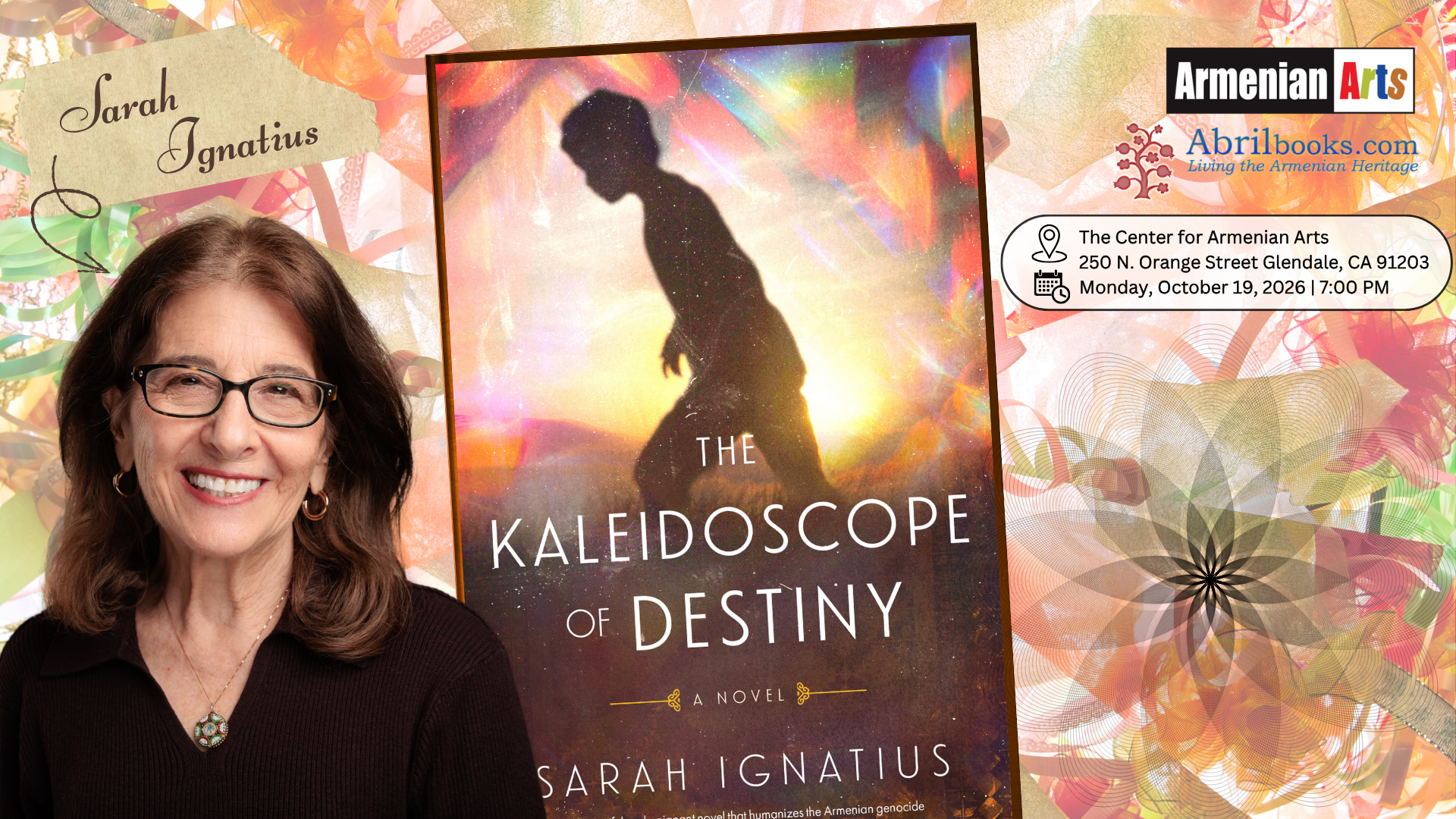 The Kaleidoscope of Destiny — Sarah Ignatius Book Presentation event poster