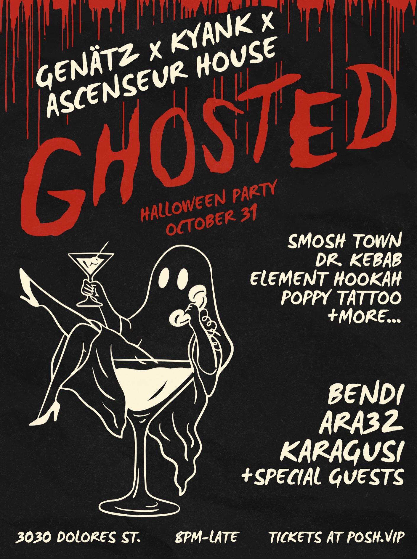 GHOSTED Halloween Party — Genätz × Kyank × Ascenseur House on October 31, 2026