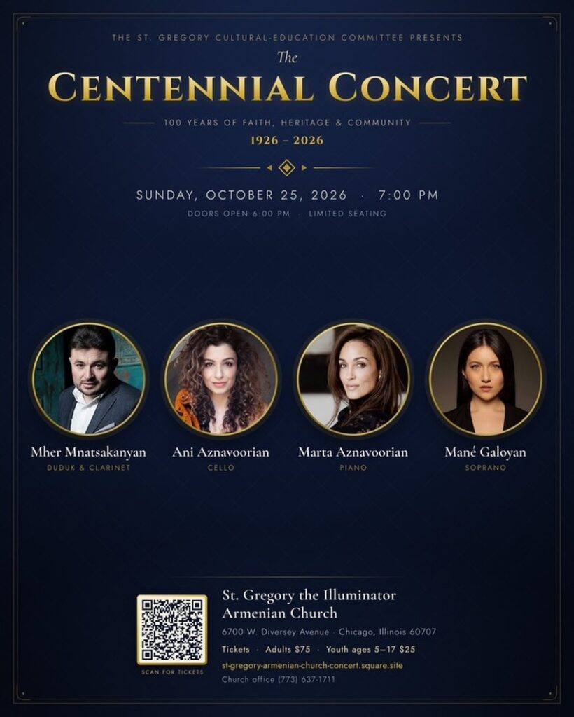 The Centennial Concert — St. Gregory Chicago event flyer